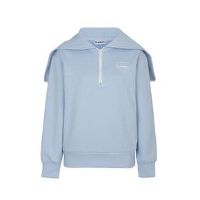 ROOKIE SAILOR COLLAR HOODED HALF-ZIP SWEATSHIRT_Sky Blue