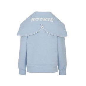 ROOKIE SAILOR COLLAR HOODED HALF-ZIP SWEATSHIRT_Sky Blue