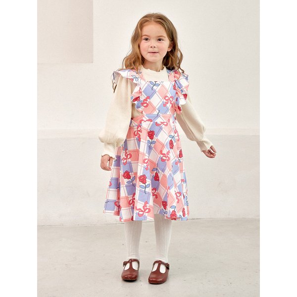 리본플라워아가일원피스