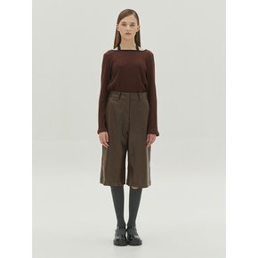 long bermuda pants (faux leather)