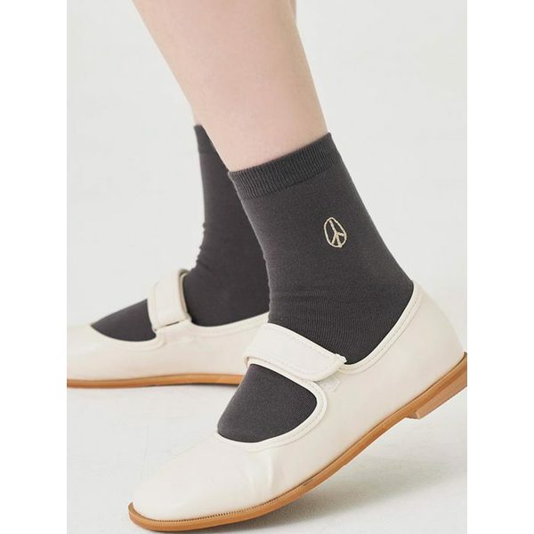 환경기부 1도씨 심볼 자수 포인트 중목양말_DARKGRAY