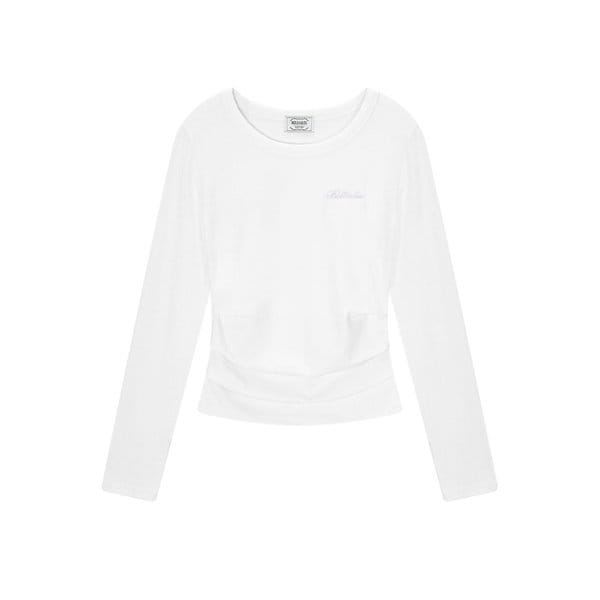 PINTUCK LOGO TEE-WHITE