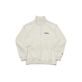 HALF ZIP SET-UP SWEATSHIRT OATMEAL