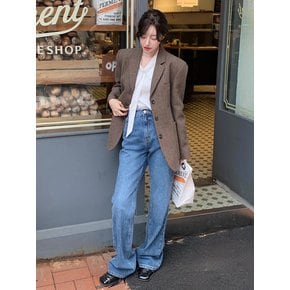 세미 부츠컷 데님 팬츠 - Blue