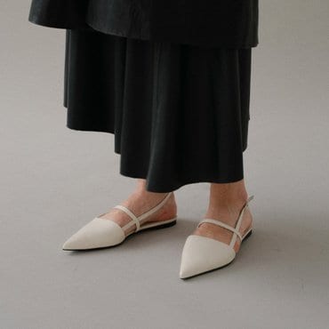 로서울 Pointed flat slingback Ivory