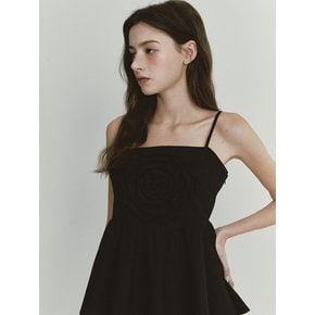 BLOOM SLEEVELESS BLOUSE (BLACK)