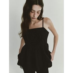 BLOOM SLEEVELESS BLOUSE (BLACK)