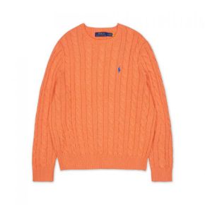 POLO RALPH LAUREN [ 10]케이블 니트 코튼 스웨터-오렌지