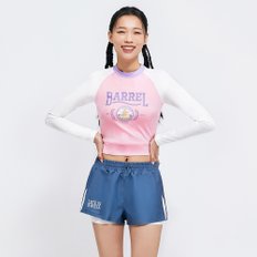 (20%off)[배럴] 우먼 로맨틱모션 바시티 크롭 래쉬가드 핑크 (B4SWWCR003PNK)