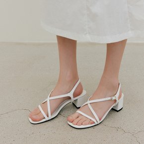 안나 엑스 스트랩 미들힐 샌달 / ANNA X STRAP MIDDLE HEEL SANDAL_2colors