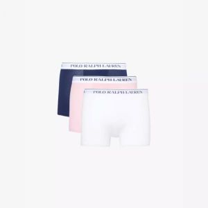 이스퀘어 5512616 Ralph Lauren Pack of three logo waistband classic-fit stretch-cotton trunks