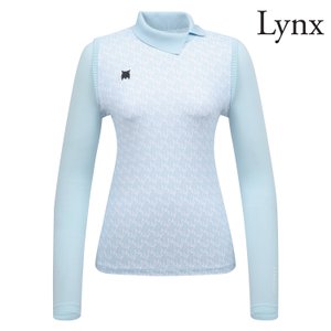 링스골프 [링스] 여성 전판프린트 냉감소매 변형넥 티셔츠 L21C1TH081_BL