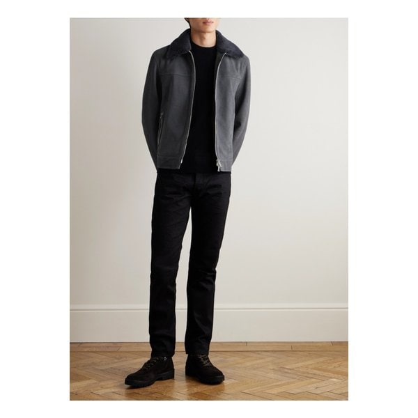 미스터 피 시어링 트리밍 스웨이드 트러커 재킷 블루 46376663162904149