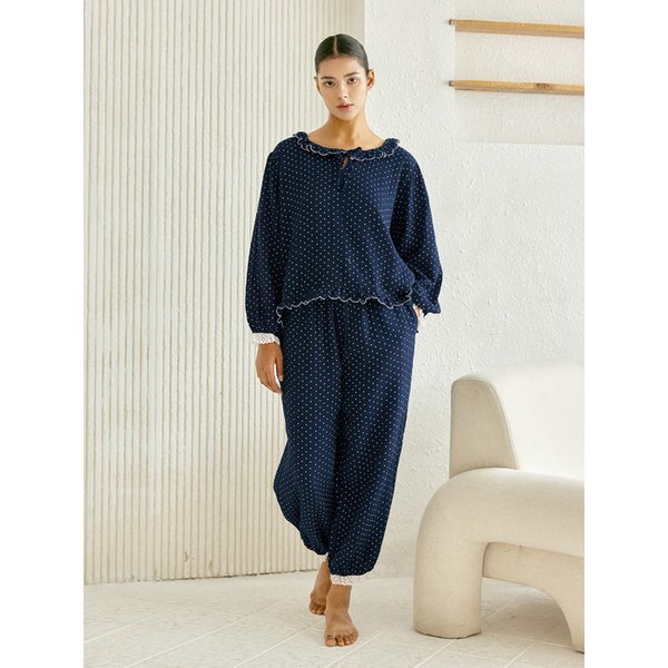 미드나잇 도트 요루면 파자마 세트