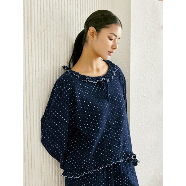 미드나잇 도트 요루면 파자마 세트