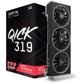 미국 XFX 그래픽카드 Speedster QICK319 AMD Radeon RX 6700 XT 블랙 Gaming Graphics Card with