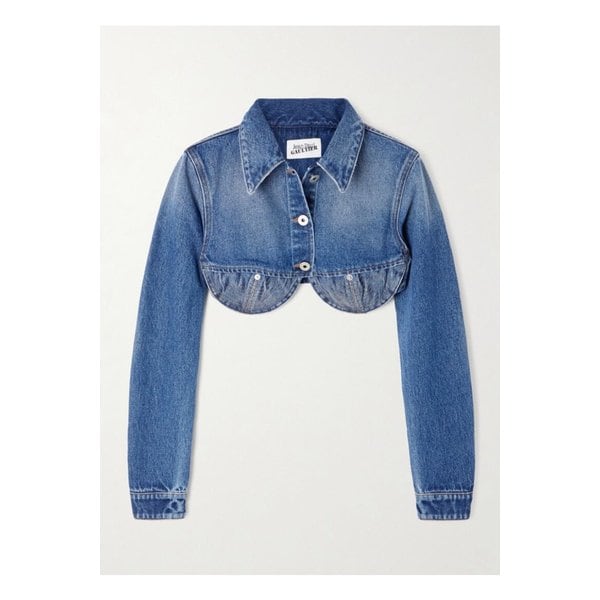 장폴고띠에 크롭 데님 재킷 1647597358182528