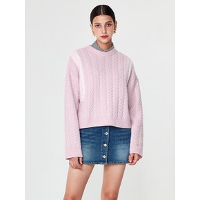 Signature Line Crop Cashmere Knit (Pink)