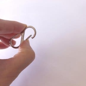 양방향 S형 카라비너 실버3cm 캠핑 등산 분실방지 키링