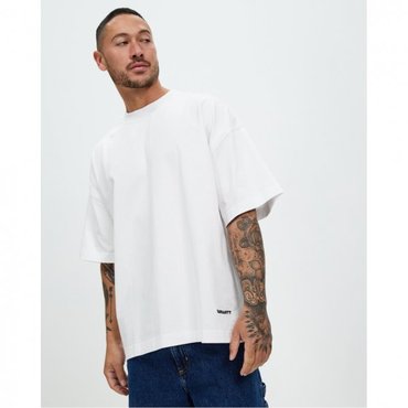 이스퀘어 4651242 Carhartt SS Link Script T-Shirt - White  Black