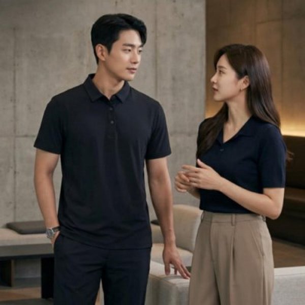 확대된 대표 [홍은]쿨링 반팔 카라 티셔츠 골프티 운동 스포츠 트레이닝티 남녀공