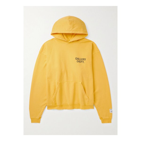 90’s 오버사이즈 로고 프린트 코튼 저지 후디 옐로 1647597357291525