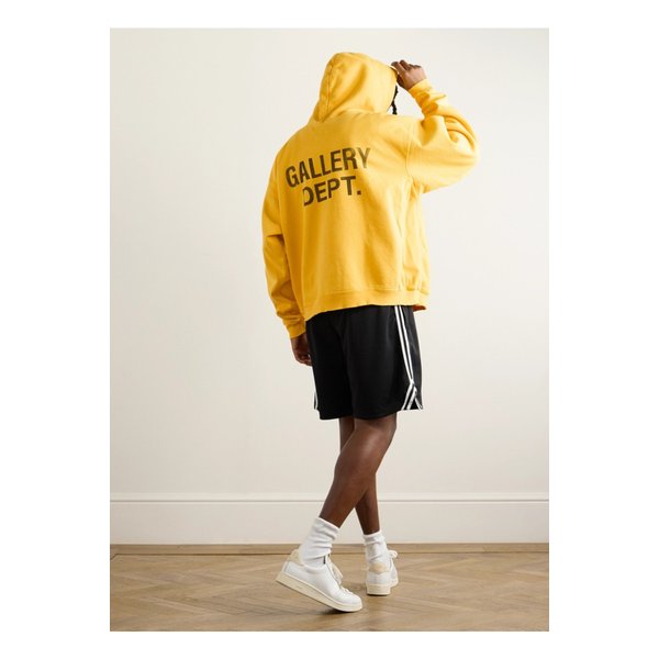 90’s 오버사이즈 로고 프린트 코튼 저지 후디 옐로 1647597357291525