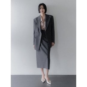 핀ST 와이드 더블브레스트 스커트 셋업(그레이)