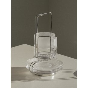 CUP AND SAUCER CLEAR 2 SET+ DISPENSER FOR 2