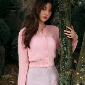 MOHAIR WOOL BLENDED CARDIGAN PINK