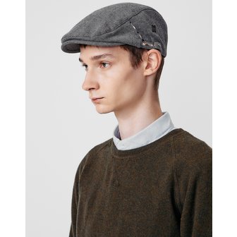 닥스 [24FW] [DAKS HAT]닥스 그레이 체크 라인배색 헌팅캡 DBHE4F005G2