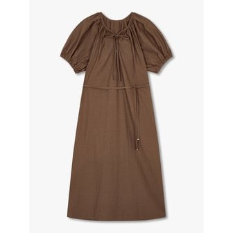 GCUT [리오더] 허리 스트랩 셔링 포인트 원피스_브라운 7215337680