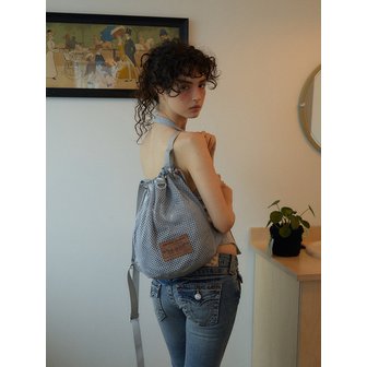 더블쿼츠 Ete drawstring backpack_Silver