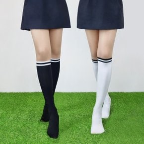 여성 투톤 골프스타킹 스트라이프 UV 자외선 차단 반반 보정