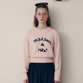 MAISON DE ROLA EMBROIDERY KNIT PINK