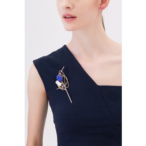 Dancing Objet - No.9 Edgy Lapis Lazuli Brooch