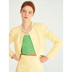 lona leather crop cardigan(2colors)