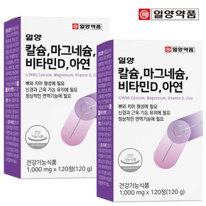 [명절이후순차배송]일양약품 칼슘 마그네슘 비타민D 아연 (2박스/4개월분)