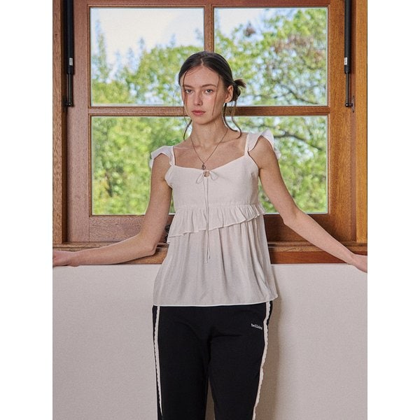 ISA FRILL BLOUSE-WHITE