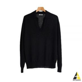 오라리 SUPER FINE CASHMERE SILK KNIT SKIPPER POLO (A23SP02SC BLACK) (슈퍼 파인 캐