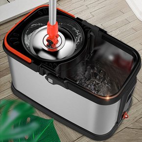 올스틸 오렌지 통돌이걸레 회전걸레 스핀 통돌이 청소기