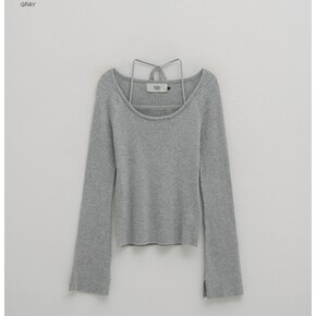 (T-6757)SHERIN SLIM U-NECK KNIT