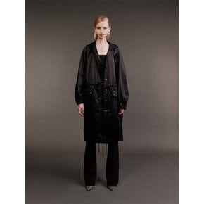 Python Print Fishtail Coat (Black)