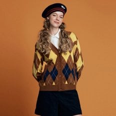 왁 골프 (WWWAW25708YEX)여성 Argyle Knit 가디건