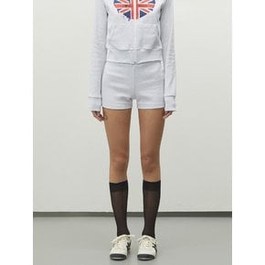 UNION JACK RIBBED SHORTS WHITE MELANGE