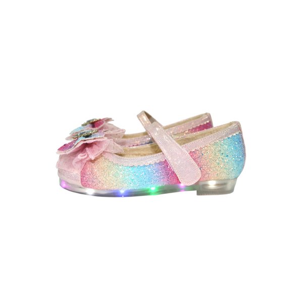 루미 여아 겨울 털구두 써니 LED 글리터 메리제인 레인보우