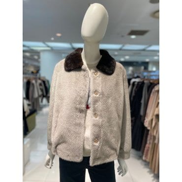 파프리카 모던 카라배색 밍크퍼자켓/NH4FUB11