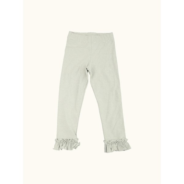 Ruffle Stripe Leggings_Beige