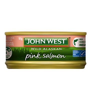  존웨스트 핑크 살몬 와일드 연어 통조림 John West Wild Canadian Pink Salmon 105g 6개