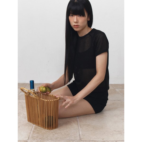 MESH HALF KNIT TOP_3COLOR